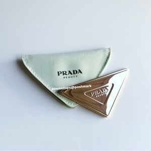 Prada Metallic Pocket Mirror with Pouch